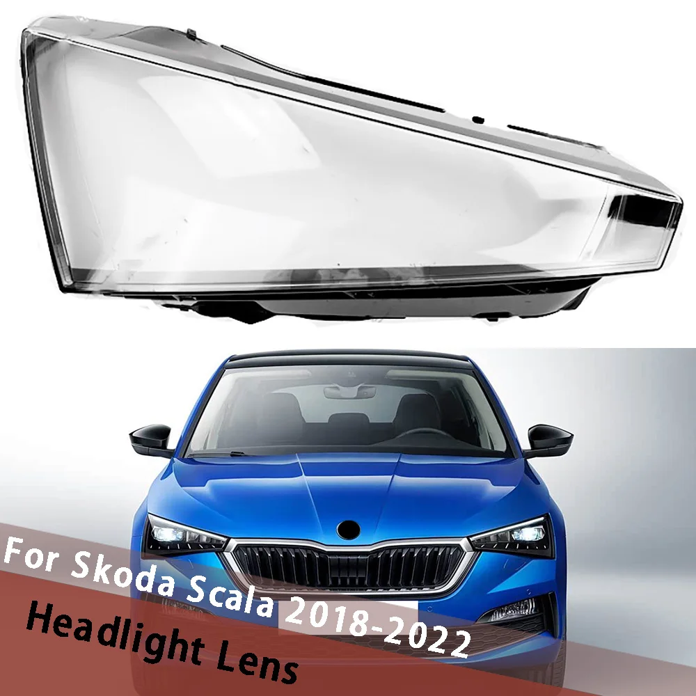 

For Skoda Scala 2018-2022 Car Headlight Lens Cover Transparent Lampshade Headlamp Shell Plexiglass Auto Replacement Parts