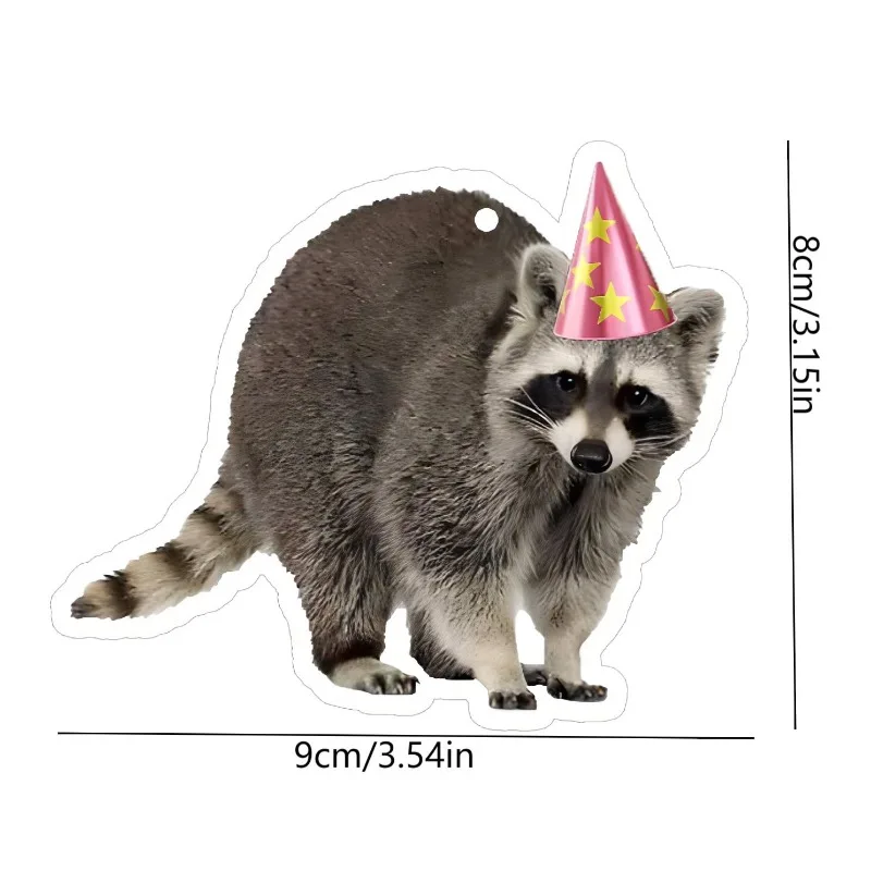 Car Air Freshener Party Raccoon With Party Hat Meme Hanging Scent Card for Car Rearview Mirror Decor Ornament Gift