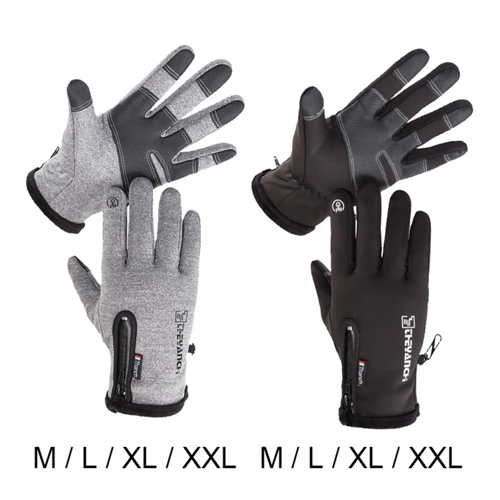 2pcs Outdoor Winter Gloves Motorcycle Heated Gloves With Fleece Lined Touch Screen Riding Snow Gloves Waterproof Thermal Gloves