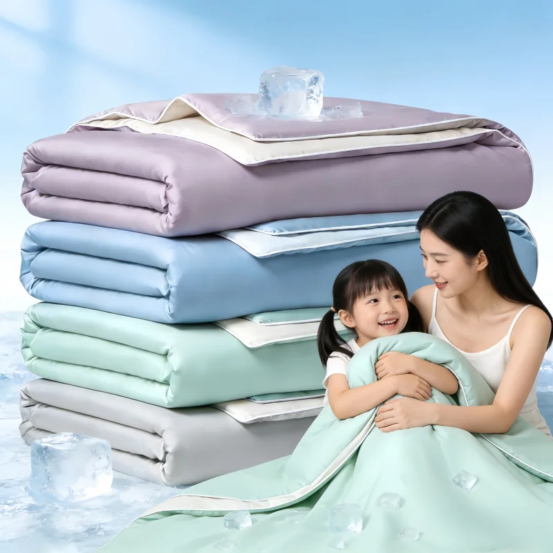 WASART Cooling Satin Air Conditioner Quilt 150 Silky Smooth Ice Cool Summer Blanket Couple King Size Lightweight Cozy Comforter