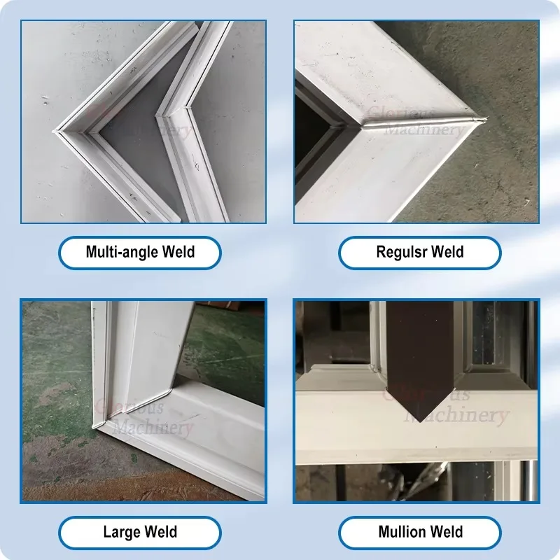 Automatic PVC Window Plastic UPVC Double Head Corner Seam Welder Manufacturing Plant Construction Featuring PLC Motor Core