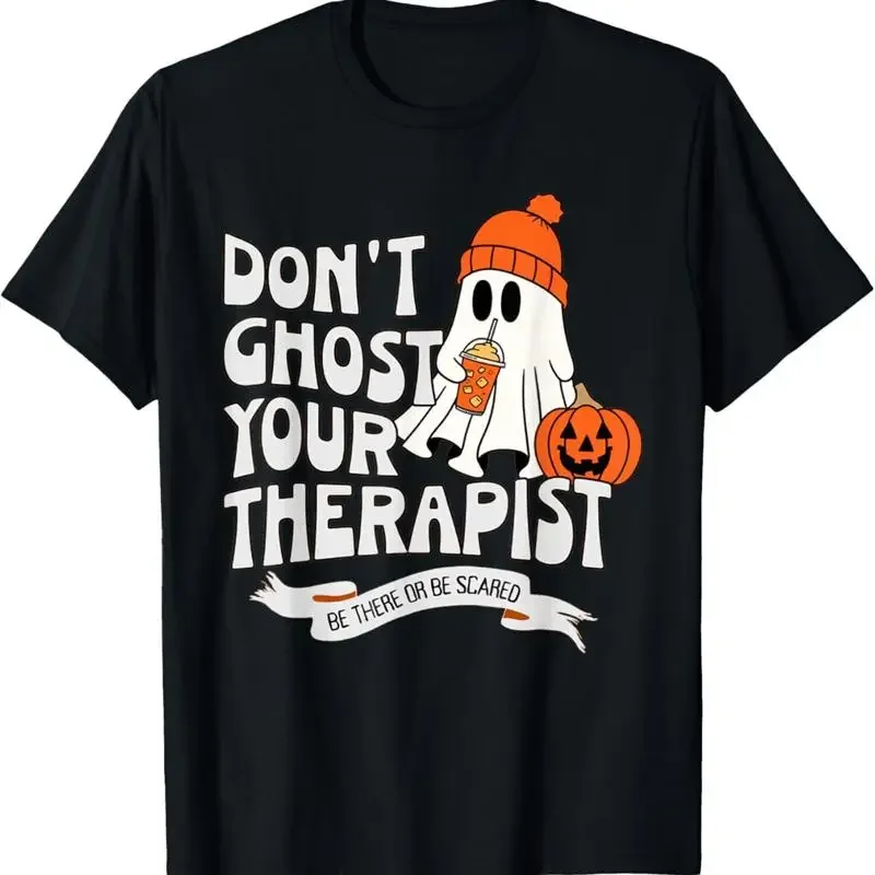 Ne laissez pas votre thérapeute dans l'obscurité, t-shirt d'Halloween pour la lutte pour la santé mentale, S 3Xl