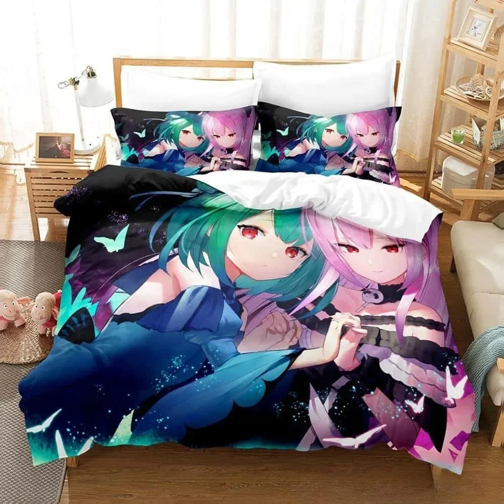 3d Cartoons Vtuber Hololive Uruha Rushia Bedding Set Single Twin Full Queen King Size Bed Set Adult Kid Bedroom Duvet cover Sets