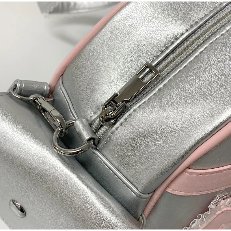 Ita-Tasche mit transparentem Sichtfenster, Otaku-Gürtelschnallen-Design, Umhängetasche, Niedliche Damen-Handtasche mit mehreren Fächern – Detail 7