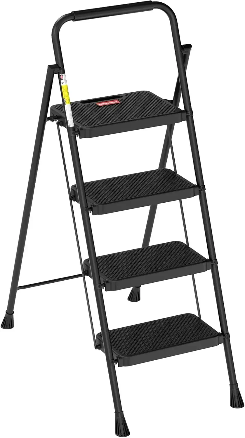 

Step Ladder, Step Stool Foldable for Adults with Wide Anti-Slip Pedal, Lightweight 4 Step Ladders for Home