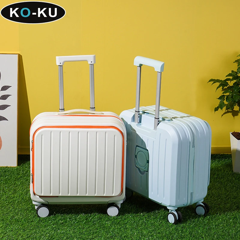 Leve Carry-on Suitcase Set, abertura frontal, roda giradora multifuncional, PC Business Trolley Case, caixa de maquiagem, 18 20\