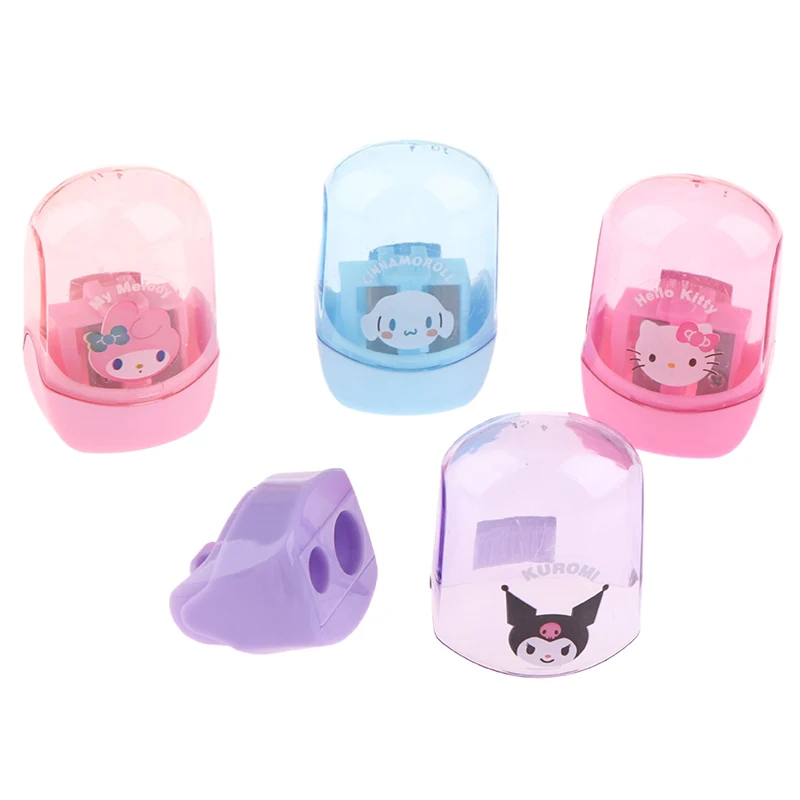 

Sanrio Pencil Sharpeners Hello Kitty Kuromi Cinnamoroll Students Double Hole Pencil Sharpener Stationery School Supplies