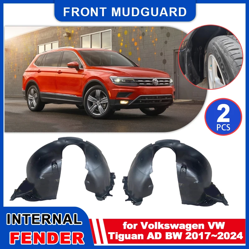 

2pcs Mudflaps for Volkswagen VW Tiguan R-Line AD BW 2017~2024 Inside Mud Flaps Splash Guards Mudguards front Fender Accessories
