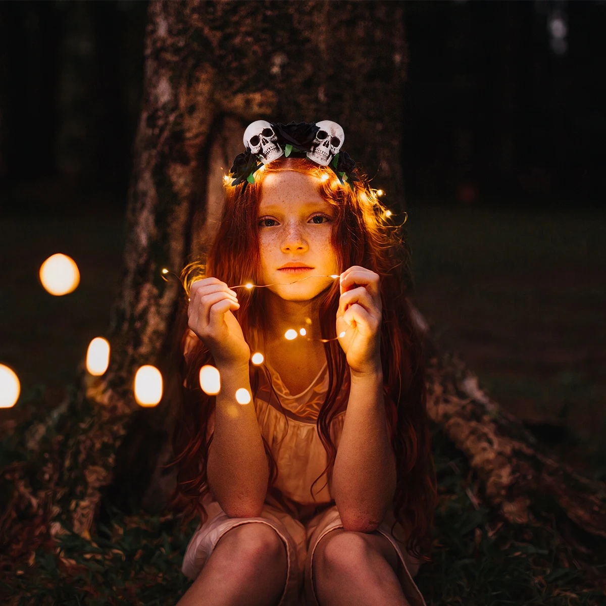 

Украшение Череп Повязка на голову Хэллоуин Обруч для волос Цветок Свадьба Цветочный Черная Невеста