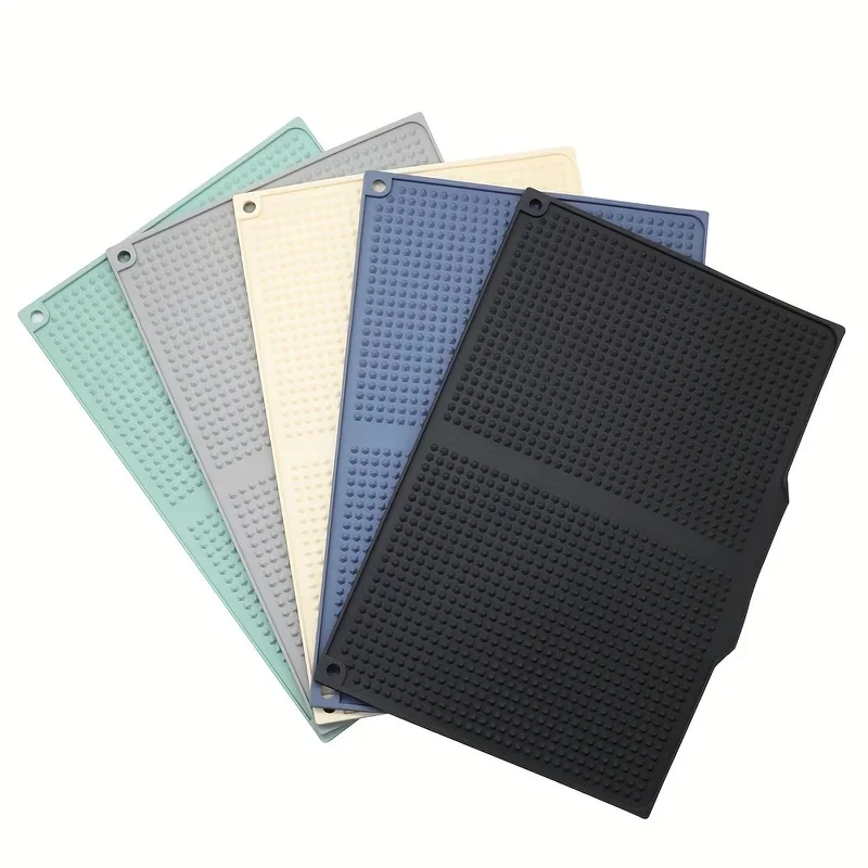 45*31cm Soft Silicone Dish Drain Mat Heat Insulating Non Slip Splash Proof Kitchen Counter Drying Mat