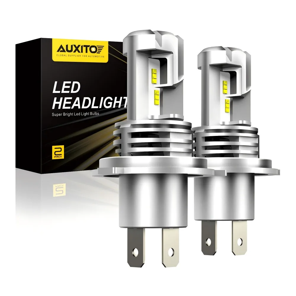 AUXITO 2Pcs H4 LED Headlights with High and Low Beam Canbus Error Free 9003 HB2 LED Turbo Lamp Bulb For Audi Toyota White 12V