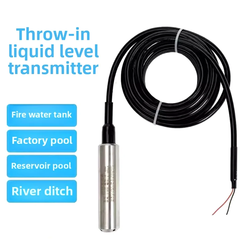 

Upgraded Fire Pool Liquid Level Sensor Probe Input Type 0-1 Meter Range Water Level Display Transmitter 4-20Ma
