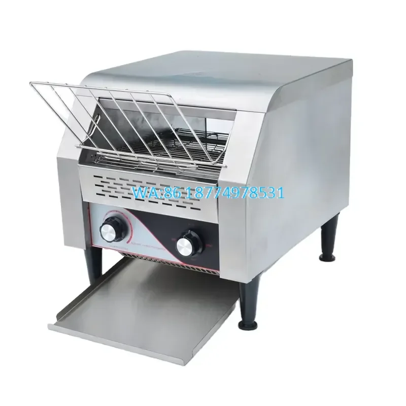 Wmwmnu Commercial Conveyor Toaster 450 Pcs/H Stainless Steel Countertop Heavy Duty Silver Bread Toaster