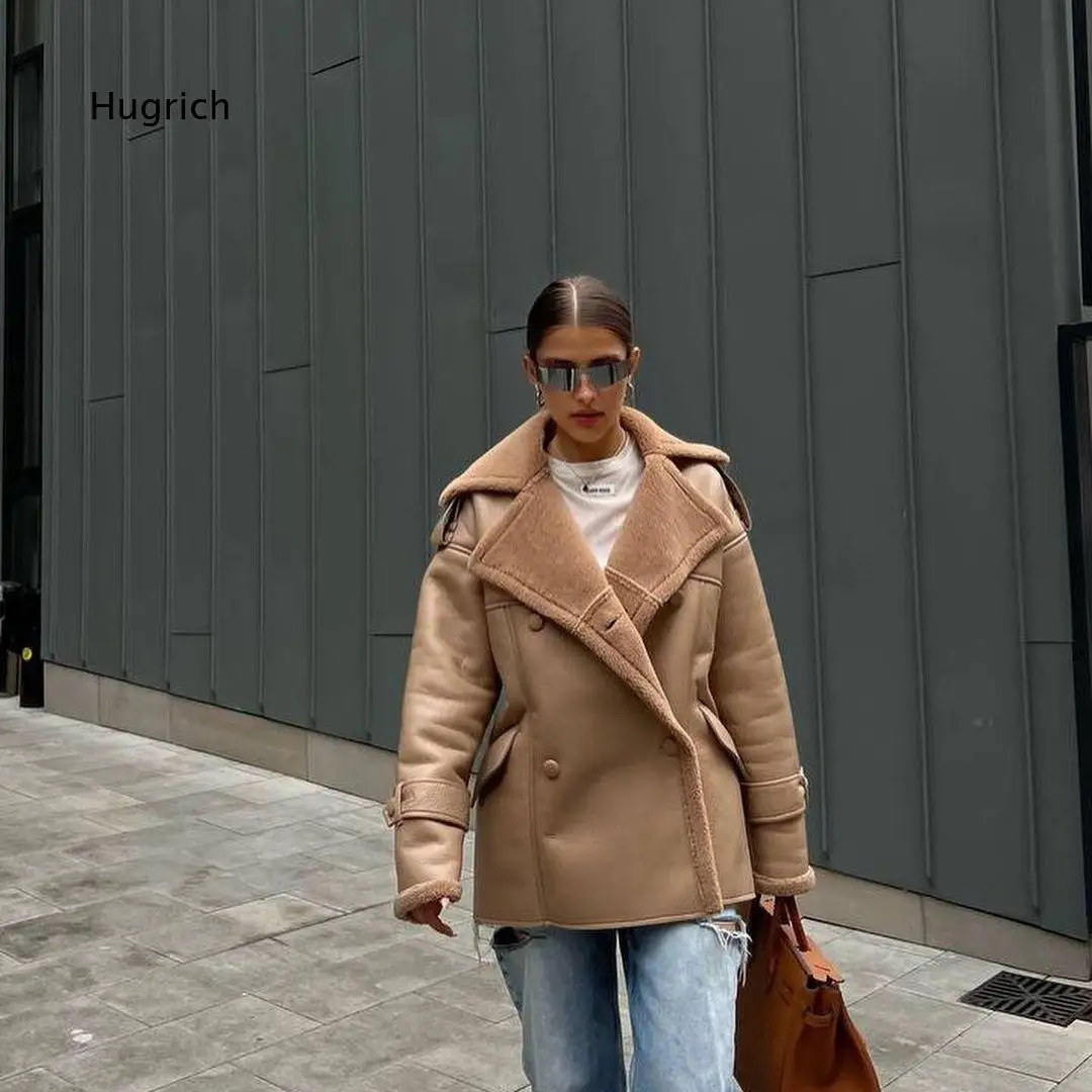 Autumn Winter Women Versatile Casual Coat Faux Fur Integrated Design Stylish Outerwear Warm Texture Suitable For Multiple Match