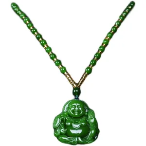 Yeşim, Yeşil, Çin Maitreya Buda Kolye Kolye Kadınlar için, Erkekler için, Muska, el Oyması, Charm Takı, Moda Aksesuarları, Hediyeler Kolye buda kafasının en iyi 10 satışı-no. 9
