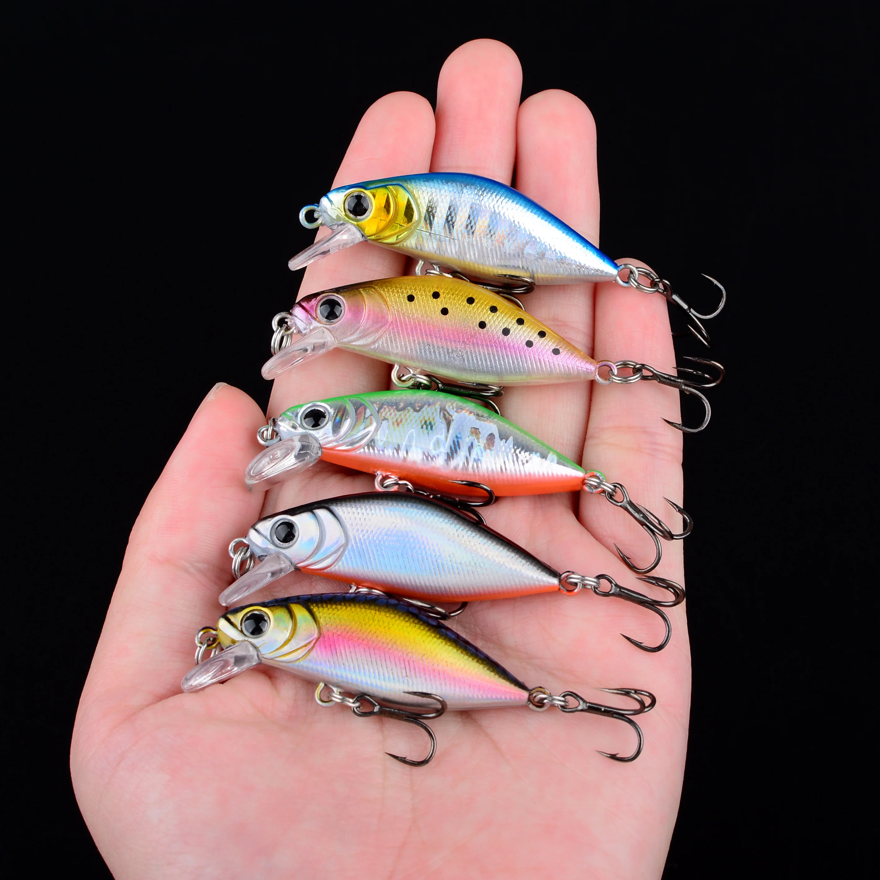 5 قطع من طُعم البلمة الصغير المتذبذب الطعم الاصطناعي لملحقات صيد سمك السلمون المرقط باس جبل تيار سويم