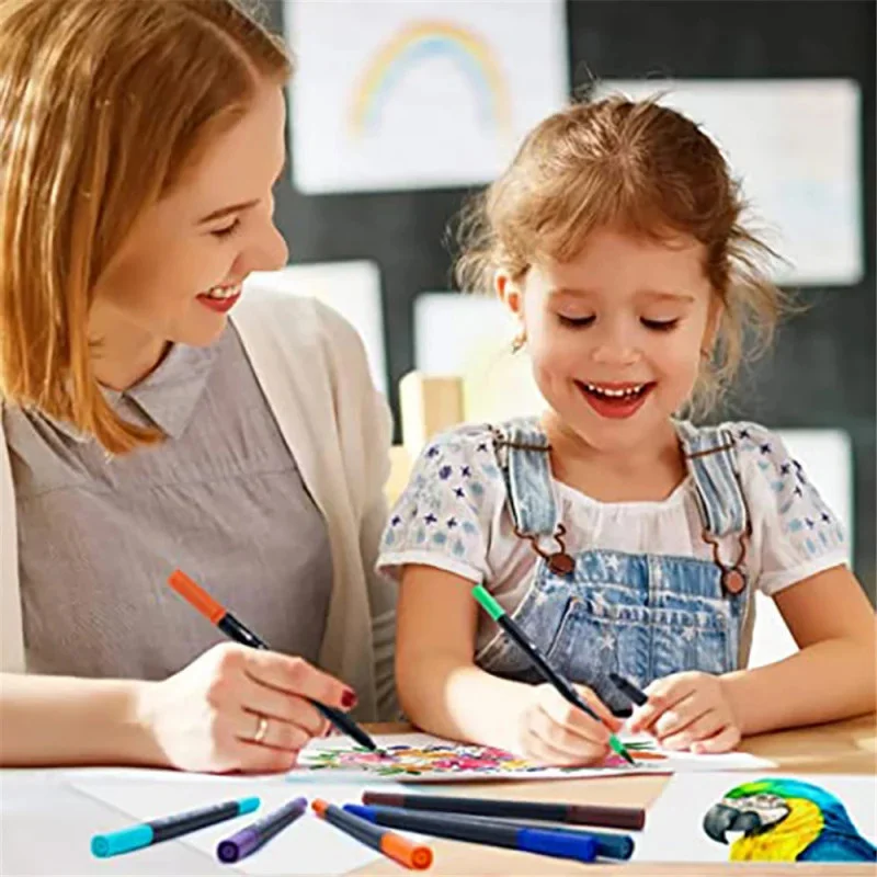 12-120 цветов, кисть с двумя наконечниками и художественные маркеры Fine Point — ручки для тонкой подводки с акварельным эффектом для рисования, набор для рисования и каллиграфии