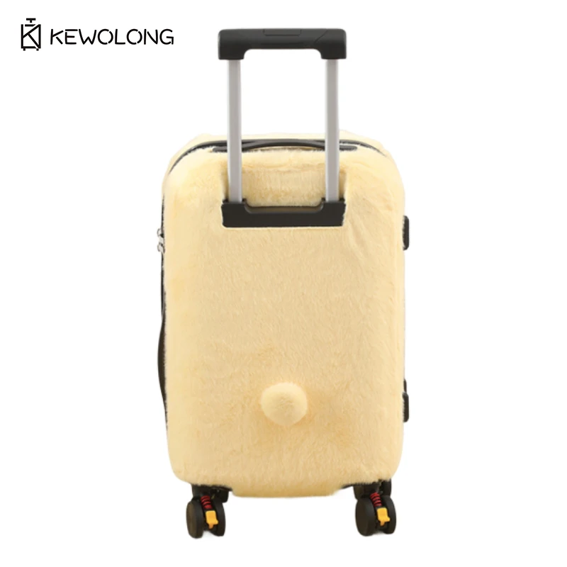 Cartoon Kids  Plush Suitcase with Brake & Shockproof Wheels, Children Carry On Luggage, TSA Lock