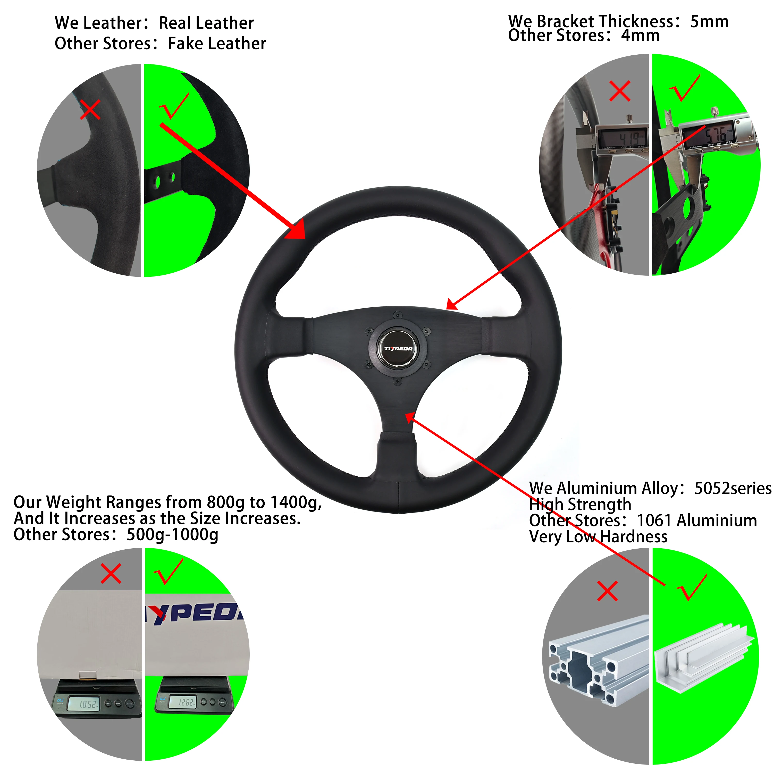 TIYPEOR 2026 new dark series black version suede steering wheel, global limited edition, available for a limited time.