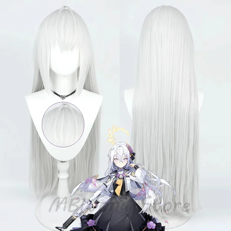 Game Blue Archive Shirasu Azusa Cosplay Shoes Boots Wig Role Play White Straight Hair Halloween Carnival Women Men Custom Made