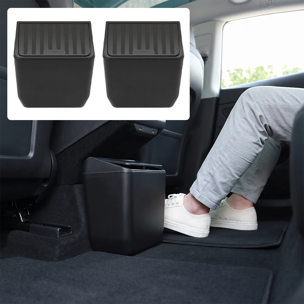 Car Rear Seat Storage Box Organizer Center Console Backseat Trash Bin Garbage Can Accessories For Tesla Model Y Juniper 2025 view 4