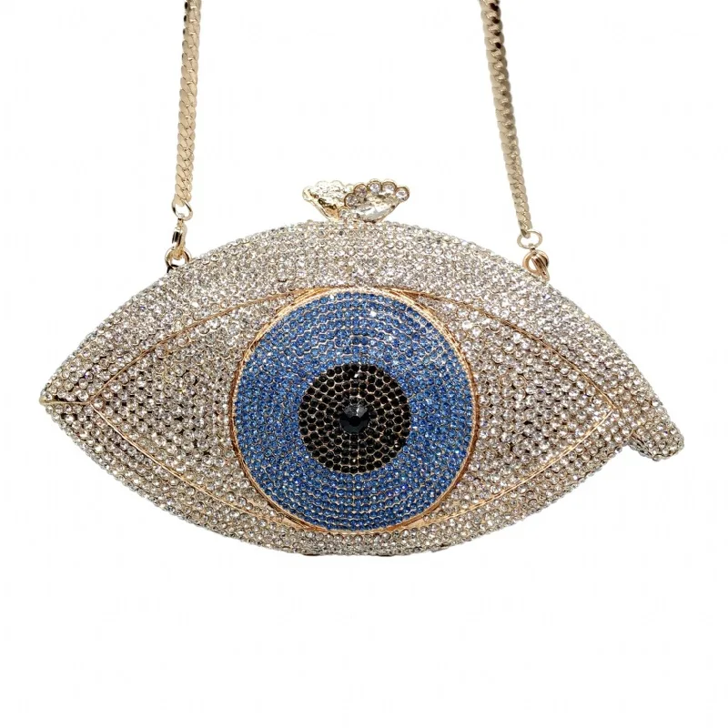 Women's Eyes Set With Diamonds Dinner Bag Empty Metal Diamond Clutch Bag Banquet Dress Hand Full Of Diamonds Carteras Para Mujer