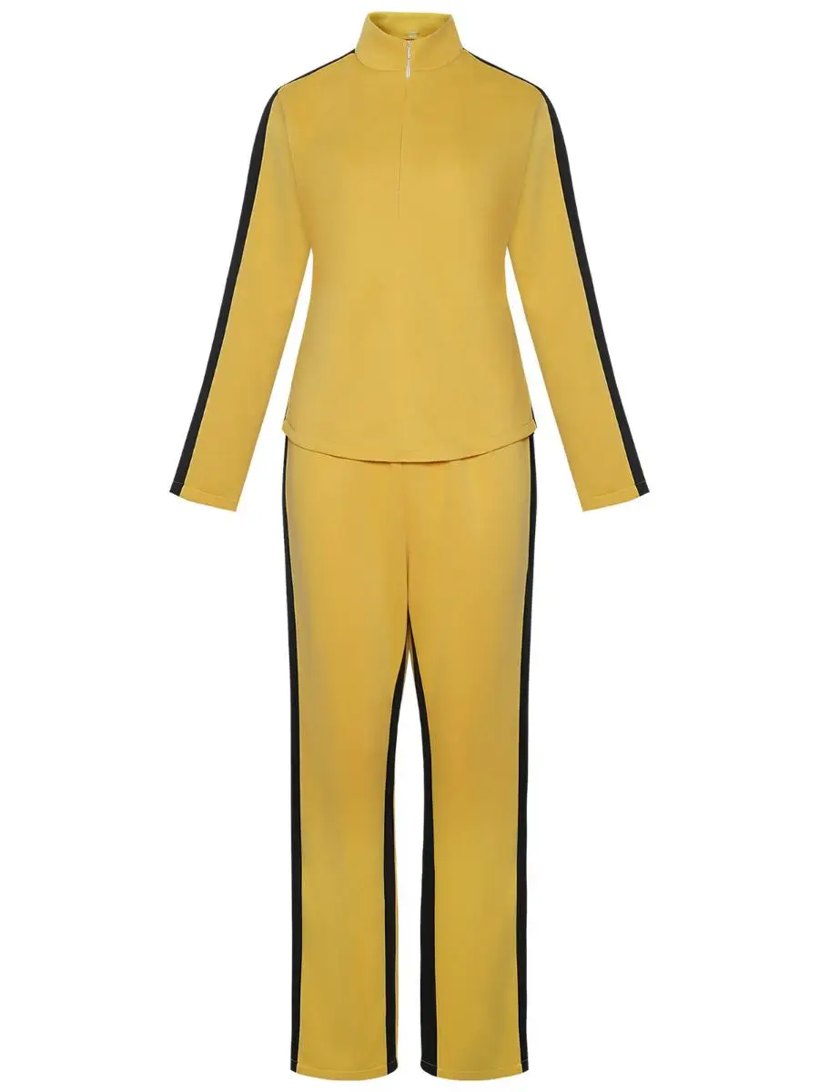 جديد الأصفر KillBill loween العروس تأثيري المرحلة البدلة المرأة العرقية زي مادة النايلون الربيع لا العلامة التجارية المسجلة