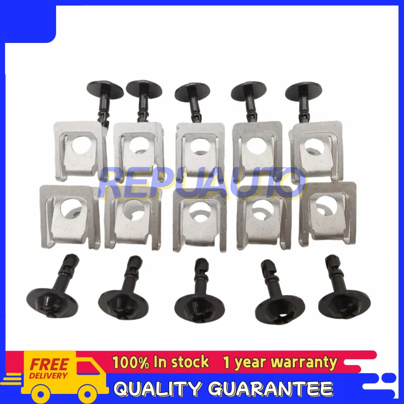 20Pcs High Quality 10Set 51718212148 8K0805922A Engine Splash Guard Screw Clip + Nut Set for BMW Audi VW 8K0805121 7146981767