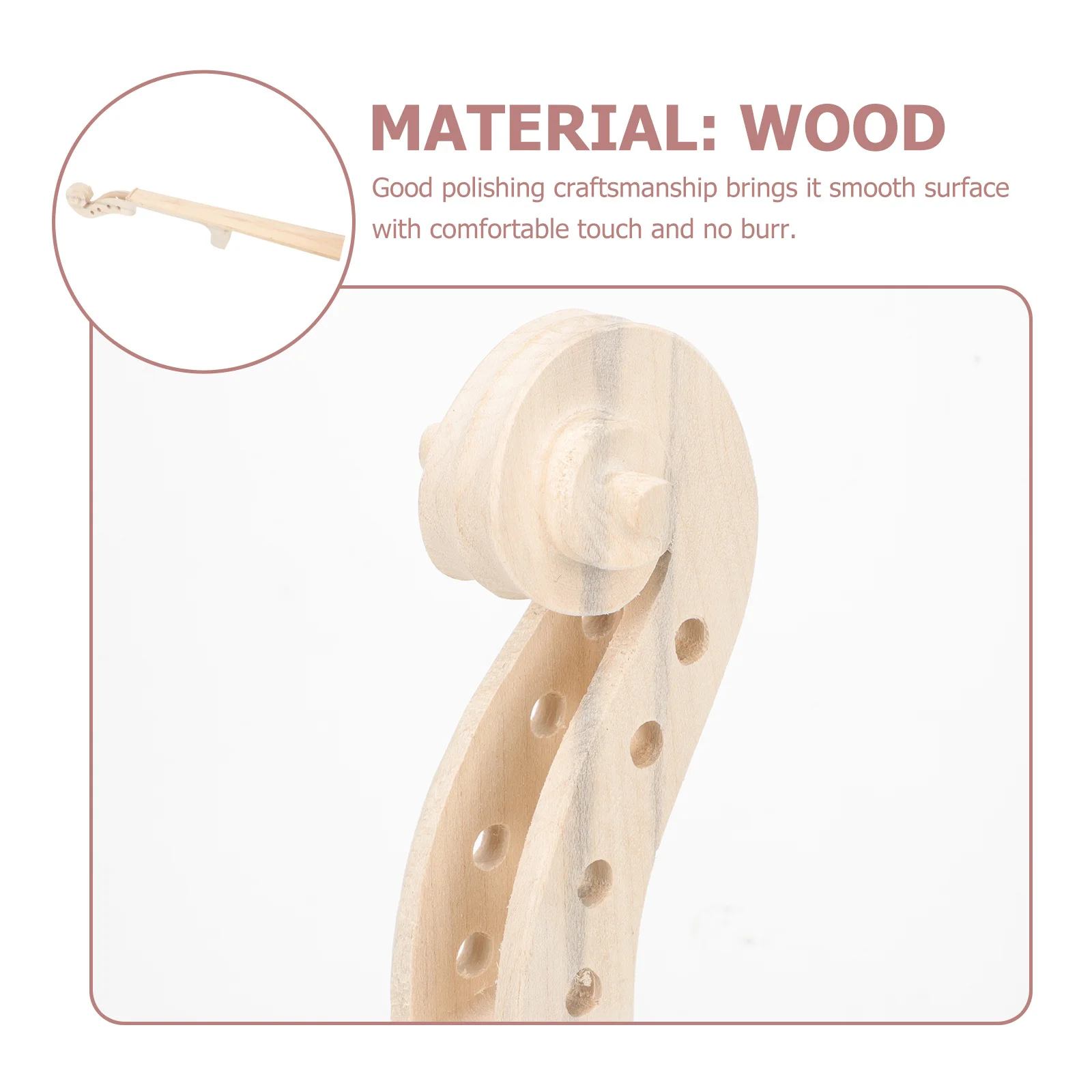 

Violin Fingerboard 4/4 Size Maple Wood Replacement For Violin Accessories Instrument Parts Wooden Neck Head