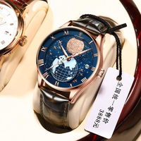POEDAGAR Brand Fashion Blue Dial Quartz Watch for Men Luxury Leather Waterproof Luminous Calendar Mens Watches Relogio Masculino