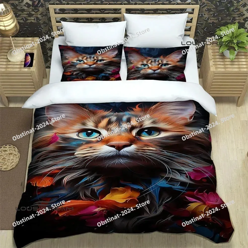 

3D Cute cat printed Bedding Sets exquisite bed supplies set duvet cover bed comforter set bedding set luxury birthday gift
