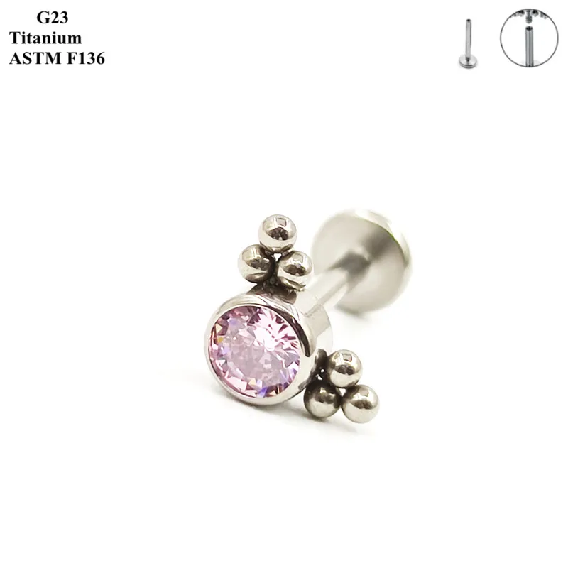 Delicate Korean Style Earrings G23 Titanium Piercing Jewelry Inlaid Zircon And Opal Versatile Women\'s Ear Bone Nails