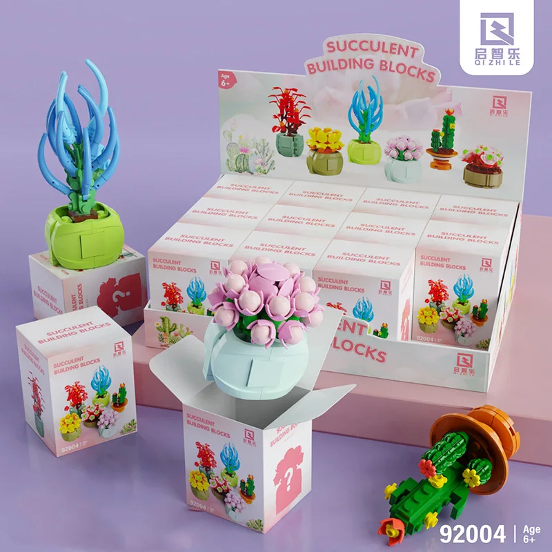 

Building Blocks Succulent Blind Box DIY Toy Cute Succulents Plant Potted Model Mystery Box Holiday Gift Decorative Ornament