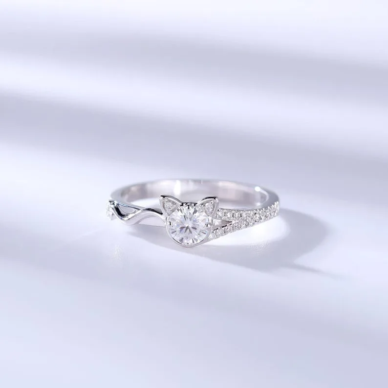 2026 New Micro Inlaid Zircon Cute Cat Ring European And American Fashion Womens Engagement Band Exquisite Daily Wear Jewelry For