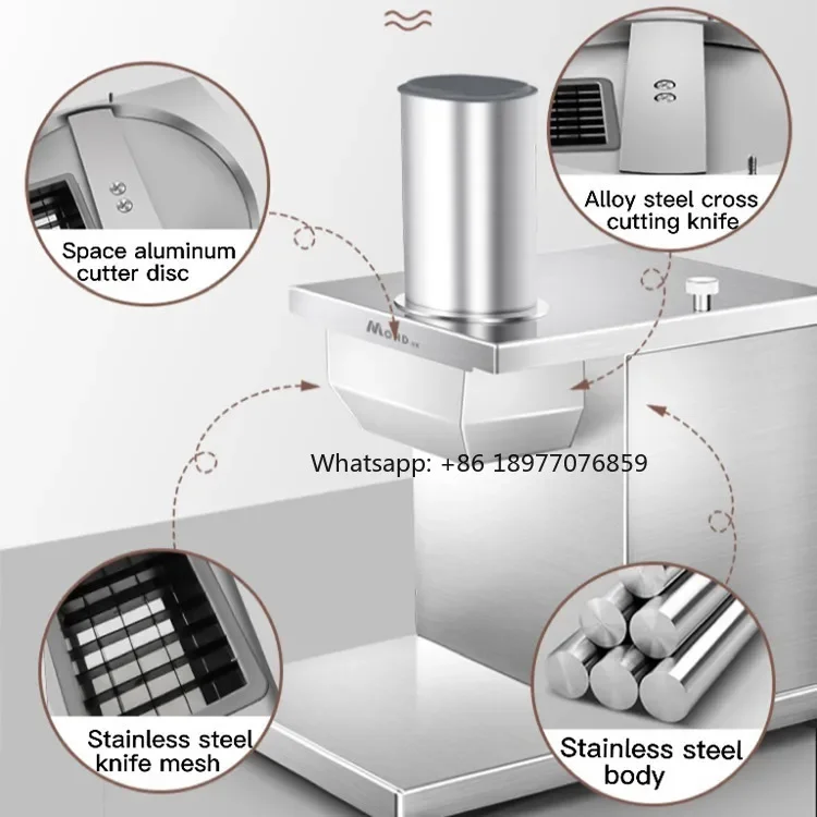 2026 Commercial Stainless Steel Vegetable & Potato Chopping Machine For Hotels-Electric Slicing/Dicing Cutter 220V 250W Easy Ope