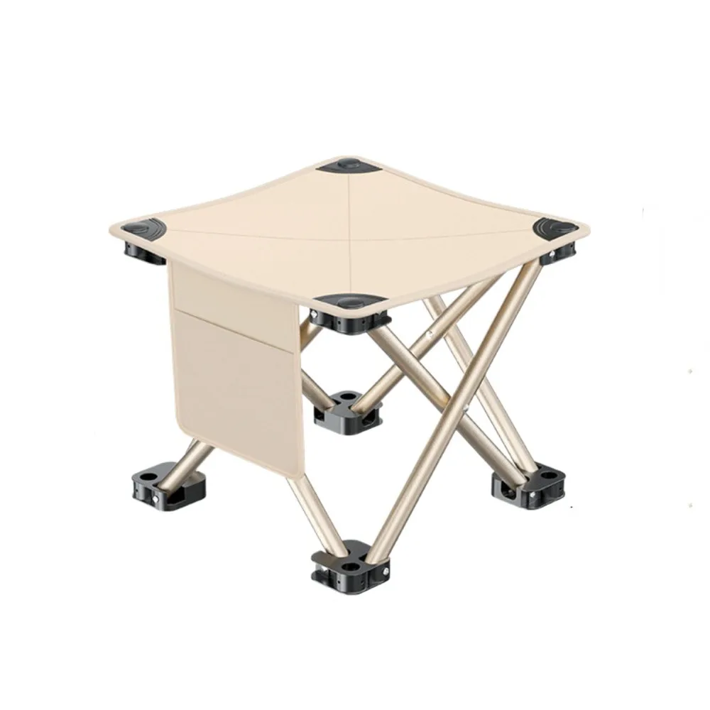Large Size Folding Camping Stool High Load Bearing Ultralight Fishing Chair with Carrying Bag Side Pocket Outdoor Chair Beach
