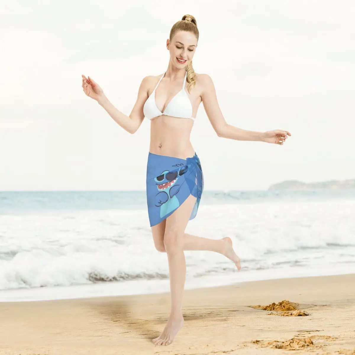 Leuke Stitch Sarong Wraps voor Dames Badpak Coverup Pure Strandbadpak Chiffon Cover Up Rok voor Badmode