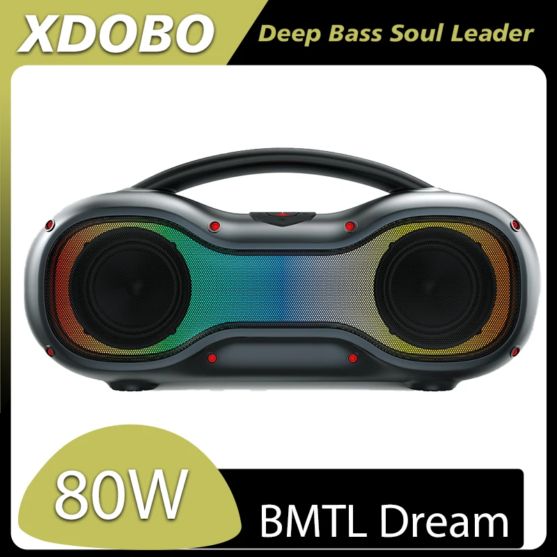 Xdobo BMTL Dream Portable Bluetooth Outdoor Speaker 80W Color RGB Lighting Effect Bass Deep TWS Sound Effect Support u Stick/AUX