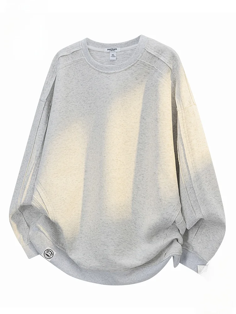

Свитшот PaulFrank свободного кроя с круглым вырезом, мужская осенняя коллекция, повседневный спортивный топ в американском стиле с деконструированным пэчворком