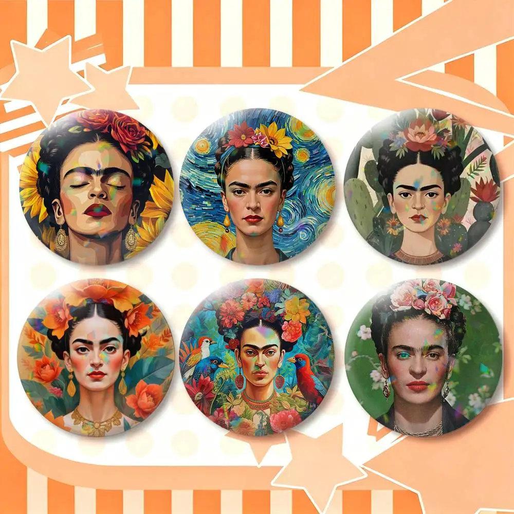 F-FridaS-S K-Kahlo art  25mm 32mm 44mm 58mm 75mm Brooches Badges Pins for Accessories Gift