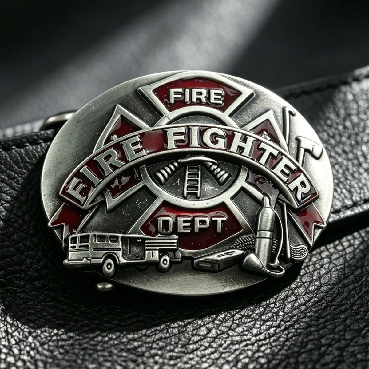 Men's Retro Western Fire Fighter Belt Buckle Fashion Accessory Cowboy Oval Shape Classic Trend