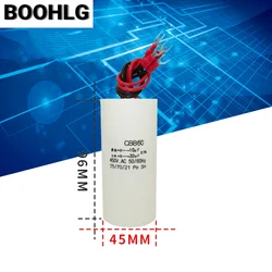 CBB60 450V 10UF + 30UF 450VAC quattro fili doppio condensatore paranco elettrico palo di sollevamento motore gru condensatore di avviamento