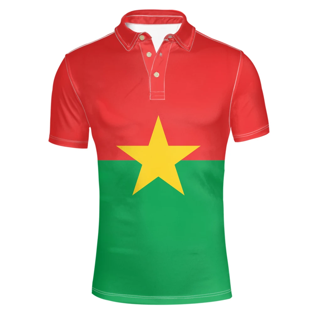 Burkina Faso Youth Free Custom Made Name Number Team Logo Bf Lapel T Shirt Bfa Country Burkinabe Nation French Flag Clothes