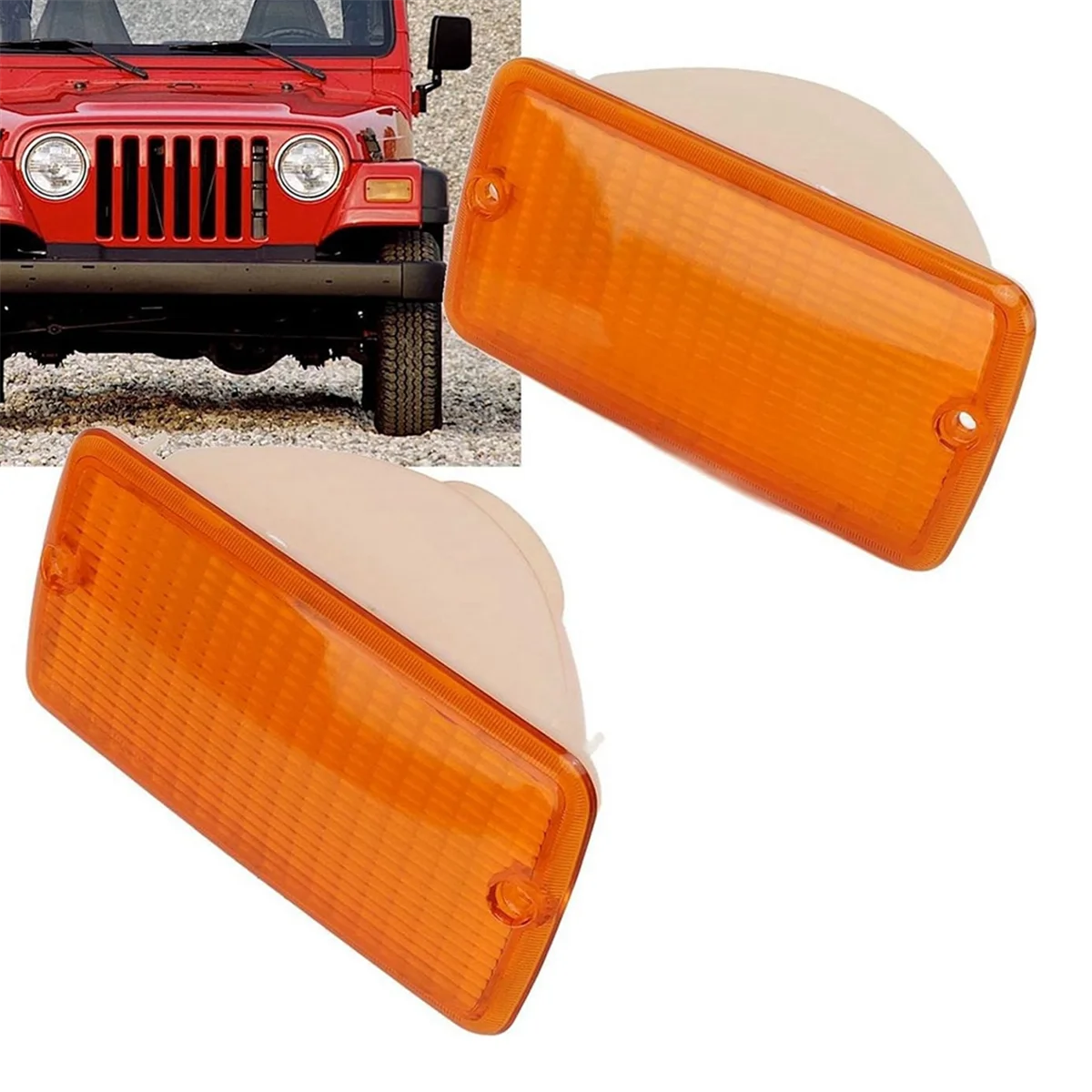 Car Front Turn Signal Light Cover 55157033AA 55157032AA for Jeep Wrangler TJ 1997-2006 Front Bumper Light Cover Black