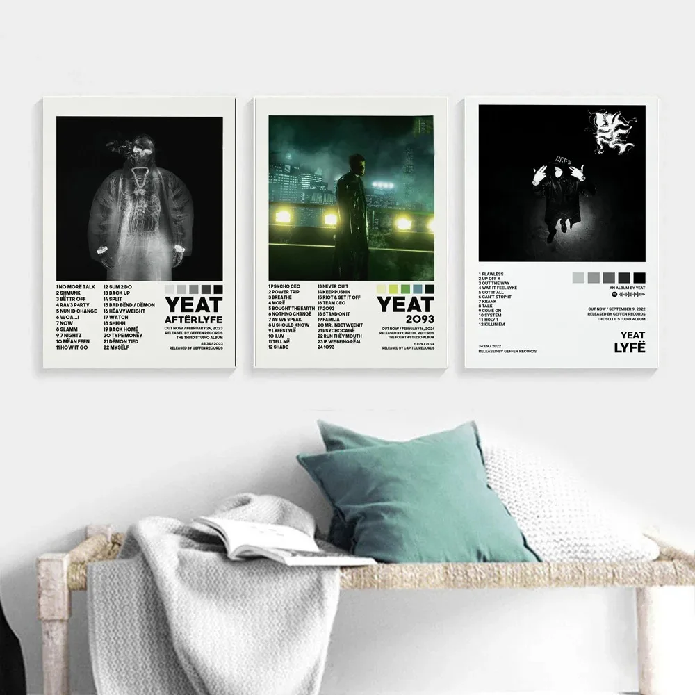 Yeat Posters 2093 AfterLyfe Up 2 Me Tracklist Music Album Poster Prints Canvas Painting Wall Art Picture Living Room Home Decor