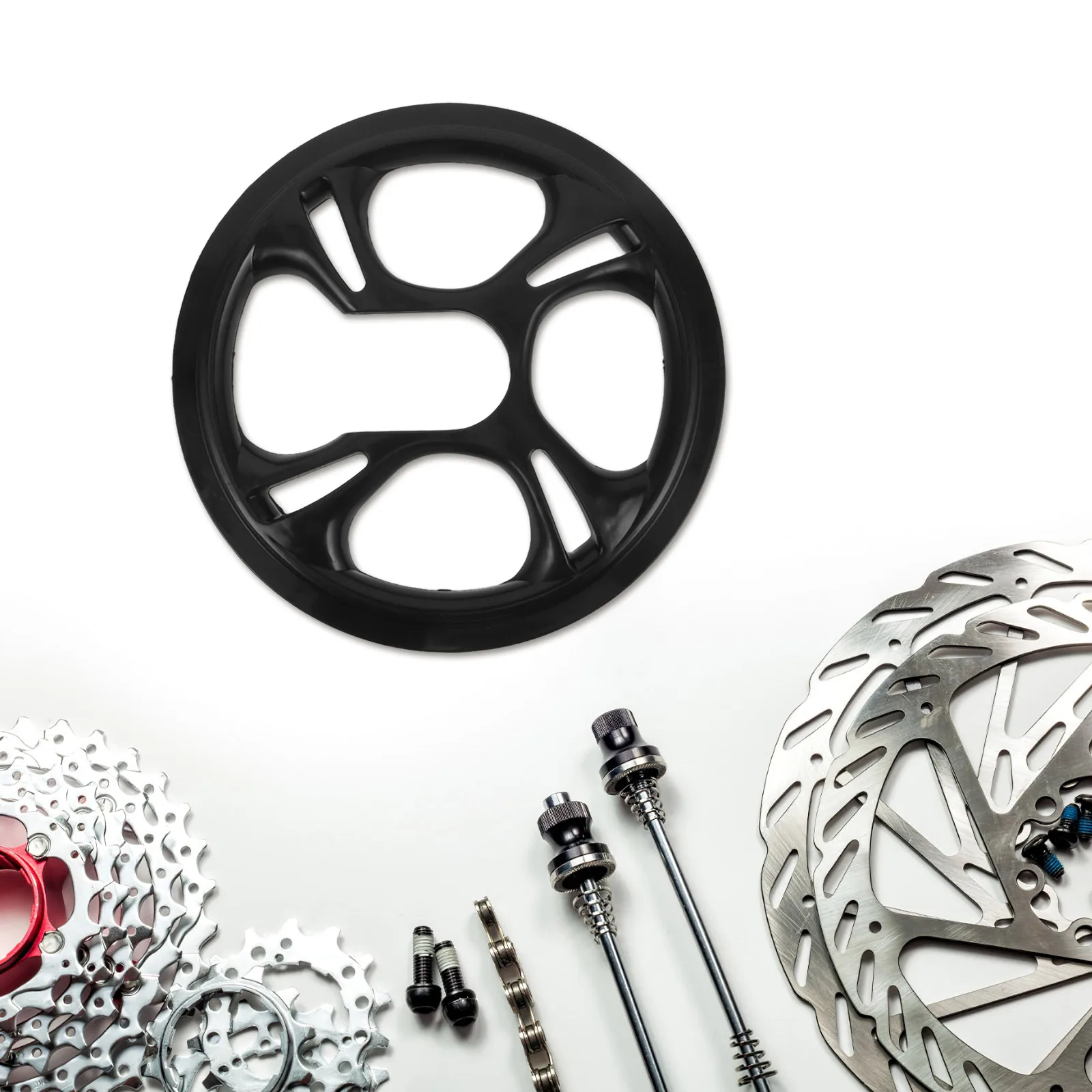 

2pcs Bicycle Chainring Cover 48Teeth Cranksets Guard Durable Material Universal Fit Cycle Chain Shield Bike Wheel Protector