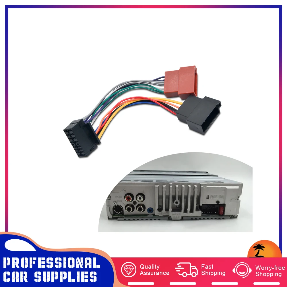 ISO Cablagem Conector, Adaptador, Car Audio Interface Cabo para mais velhos SONY, 16 Pin Car Stereo, Pioneer Radio, Lead Loom