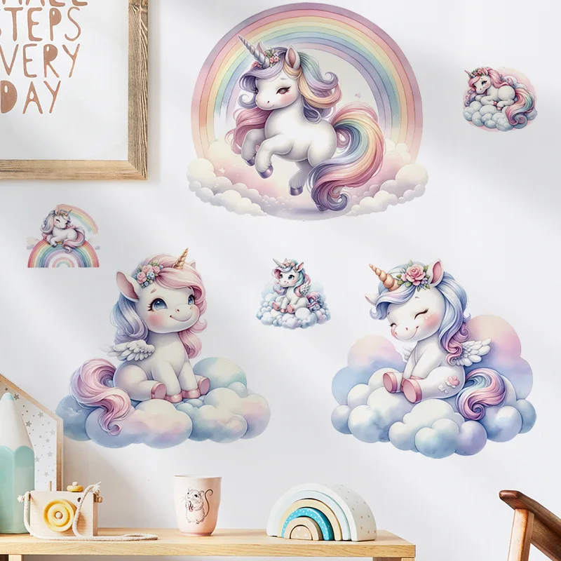 

Unicorn Decorative Vinyl Child Wall Stickers For Baby Girl Room Decor Adhesive Wallpaper Bedroom Accessories Wall Art Room Decor