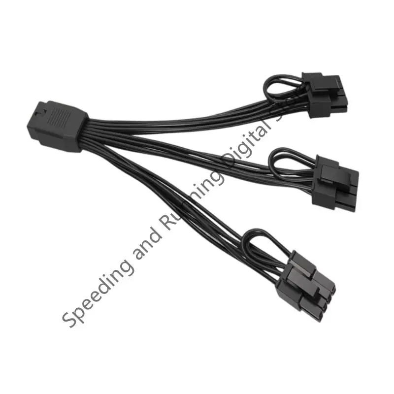16 Pin to 3X 8 Pin(6+2) Male PCIe Conversion GPU 8pin Power Cable for Desktop GPU Power Supply with 12+4pin 12VHPWR Port