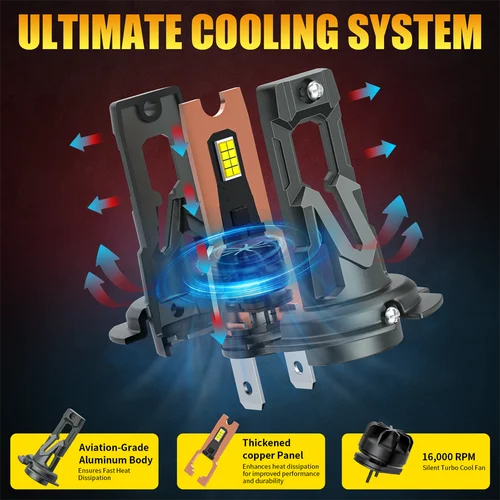 Imagen 2 del producto AILEO 2 uds luces Led H7 20000Lm 90W CSP bombilla de faro para coche 6500K blanco día correr lámpara de automóvil Plug & Play de alta calidad